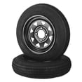 thumbnail image 1 of 2-Pack 4.80-12 Trailer Tires with 12" Black Spoke Rims - 6PR Load Range C - 4 Lug 4" Bolt Design - Heavy Duty, All-Weather, Easy Assembly - Utility, Camper, Boat Trailers, 1 of 6