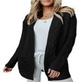 thumbnail image 4 of Women Cable Knitted Cardigan Outwear Solid Color Long Sleeve Open Front Sweater Jacket with Pockets, 4 of 6
