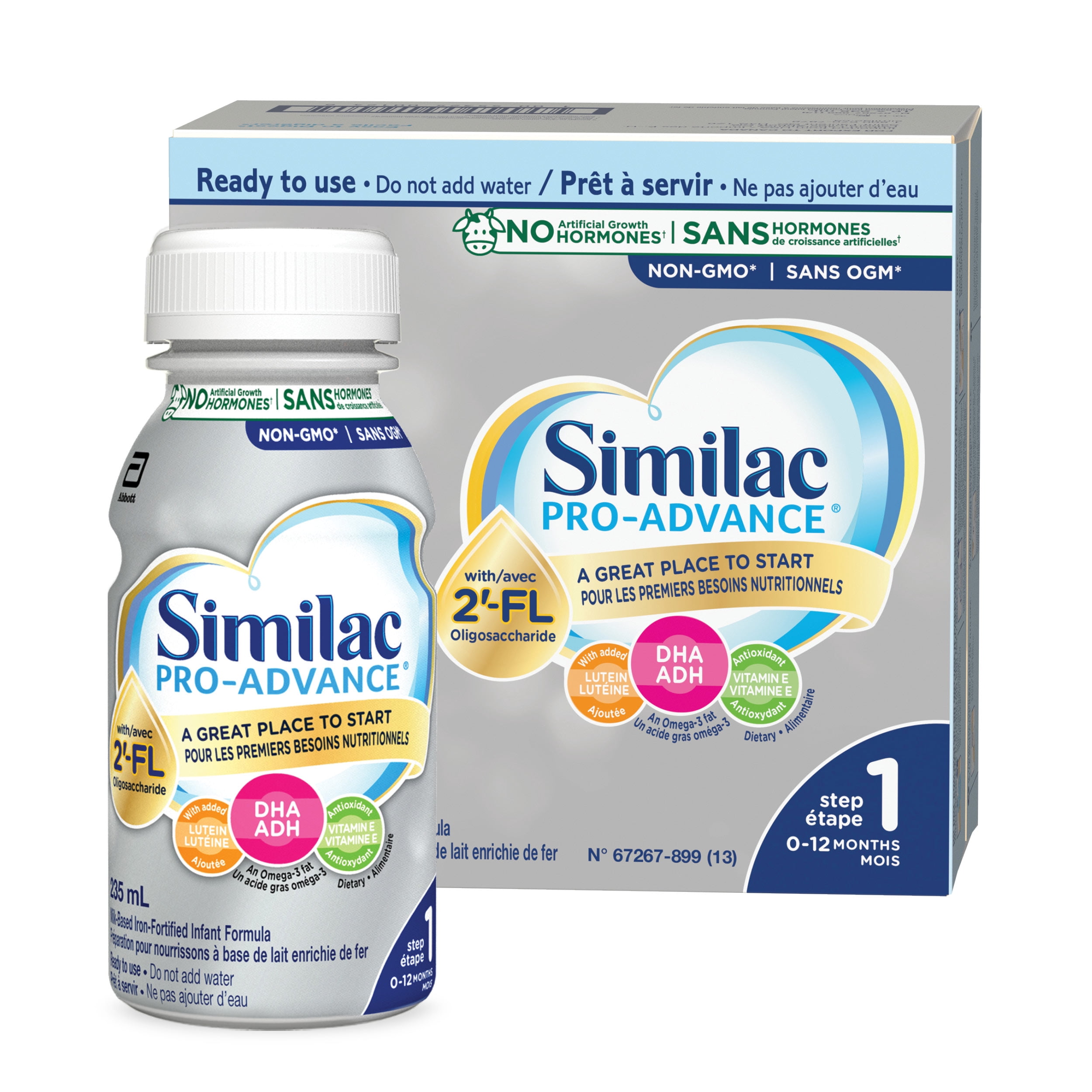 Similac Pro-Advance Step 1, Baby Formula, Infant Formula, Our Closest Formula to Breast Milk with 2’-FL, Easy To Digest, 0+ Months, Ready to Feed 16x235ml