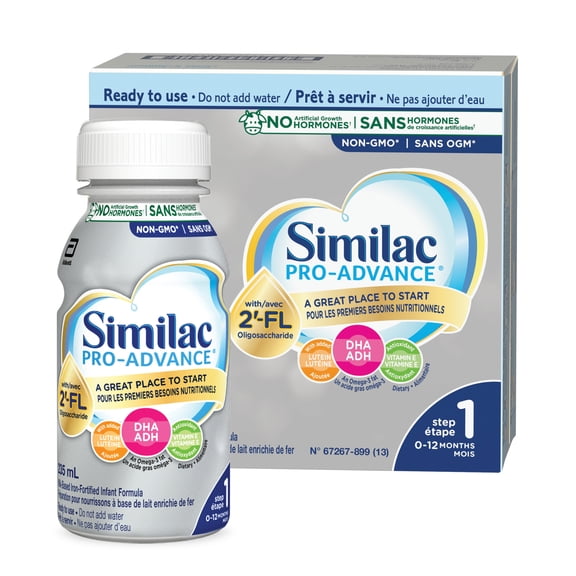 Similac Pro-Advance Step 1, Baby Formula, Infant Formula, Our Closest Formula to Breast Milk with 2’-FL, Easy To Digest, 0+ Months, Ready to Feed 16x235ml