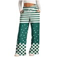 thumbnail image 1 of Pants for Women, Womens Fashionable Striped Printed Drawstring Wide Leg Pants, 1 of 4