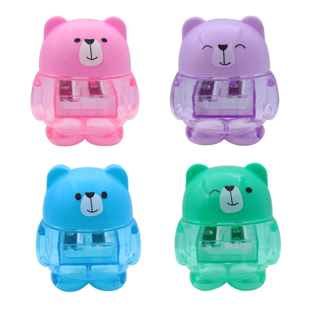 Taille-crayons pastel en forme d'ours U Style, pack de 4