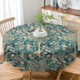 thumbnail image 3 of Vintage Floral Tablecloth Teal Original Design Table Cloth for Rectangle Tables Wipeable Polyester Fabric Table Cover Kitchen Dinning Decorations Washable, 60"", 3 of 6