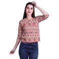 thumbnail image 1 of Moomaya Printed Keyhole Neck Ring Top Casual 3/4th Sleeve Tees Tank Tunic Top, 1 of 5