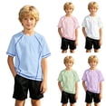 thumbnail image 1 of Gyexs Swim Shirts for Boys Short Sleeve Quick Drying Rashguard Water Shirts Back To School Clothes Light Blue 11-12 Years, 1 of 6