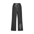 thumbnail image 4 of Sijiajgjfu Pantalon Capri pour Femmes en Coton et Lin Imprimé Capri Noir TG, 4 of 4