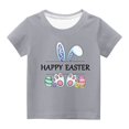 thumbnail image 1 of Chemises pour Filles Tout-Petits Enfants Garçons Filles Imprimé Ufs de Pâques Col Rond Manches Courtes, 1 of 1