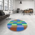 thumbnail image 4 of Ahgly Company Tapis de Zone Rond d'Intérieur Lavable à la Machine, Style Transitionnel, Violet Violon, 6 Pieds Rond, 4 of 7