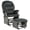 Gris Foncé, variante sur Costway Fauteuil Berçant Relax pour Chambre de Bébé, Fauteuil à Bascule à Glissière et Pouf avec Coussin, Gris Pâle