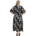 thumbnail image 2 of Bimba Caftan de Maternité Imprimé Bleu pour Mamans avec Taille à Cordon Robe Maxi-6, 2 of 7
