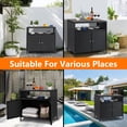 thumbnail image 3 of BeesClover Armoire de Rangement Extérieure en Rotin, Armoire Extérieure avec Compartiment Ouvert, Buffet Imperméable Table de Bar de Patio, Buffet en Osier à 2 Portes, Bar Extérieur pour Patio Jardin Cour Arrière au Bord de la Piscine, 3 of 7