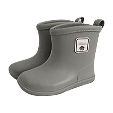 Bmisegm Baby Kids Easy on Rain Shoes Boots for Toddler Little Kid Short Rain Boots Lightweight Rainy Day Shoes Boys Boots Grey 1