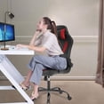 thumbnail image 2 of BestOffice Ergonomic High-Back Gaming Chair, Racing Style Swivel Office Chair with Adjustable Headrest & Lumbar Support, PU Leather, Red, 2 of 6
