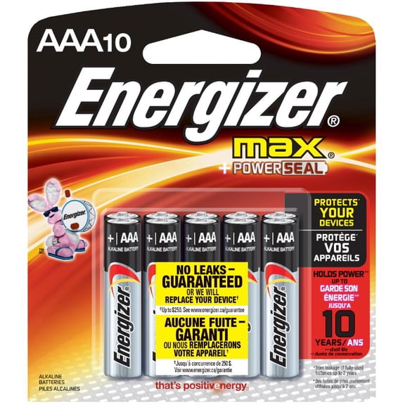 Energizer MAX AAA Batteries (10 Pack), Triple A Alkaline Batteries