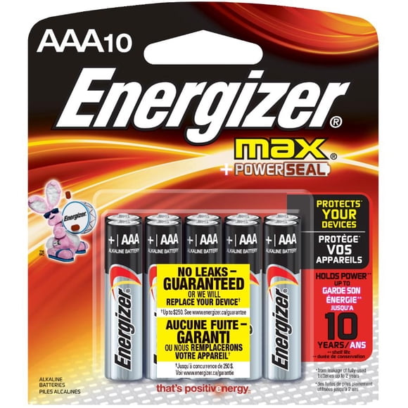 Energizer MAX AAA Batteries (10 Pack), Triple A Alkaline Batteries
