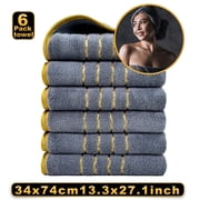 TopLLC Bath Towels 6PC Towel Set Velvet Spun Highly Absorbent Soft Bath Towel Suitable For Bathroom Spa Gym bath towels