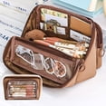 thumbnail image 1 of RXIRUCGD Pencil Case Pouch Large Capacity Pencil Bag Zippered Pen Pouch With 9 Compartments And Flexible Detachable, 1 of 3