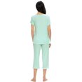 thumbnail image 4 of MINTLIMIT Women's Short Sleeve Tops and Capri Pants Solid Pajama Sets, 4 of 4