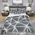 thumbnail image 2 of Designart Ensemble de Literie Moderne 'Black & White Geometrique Decorative Pattern' - Housse de Couette et Shams, 2 of 4