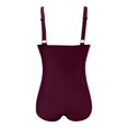 thumbnail image 5 of Huesdet Women's One Piece Swimsuit Ruched Tummy Control Square Neck Bathing Suits[Wine,M], 5 of 5