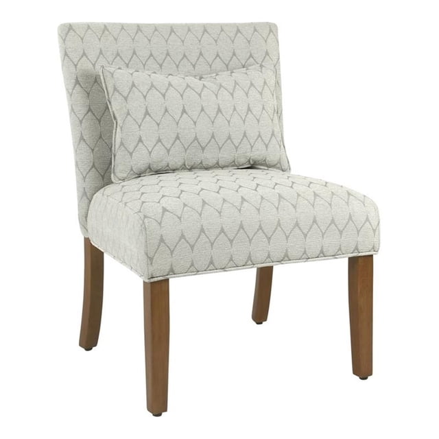 HomePop Fauteuil d'Appoint Parker Transitionnel en Tissu avec Coussin, Gris Texturé