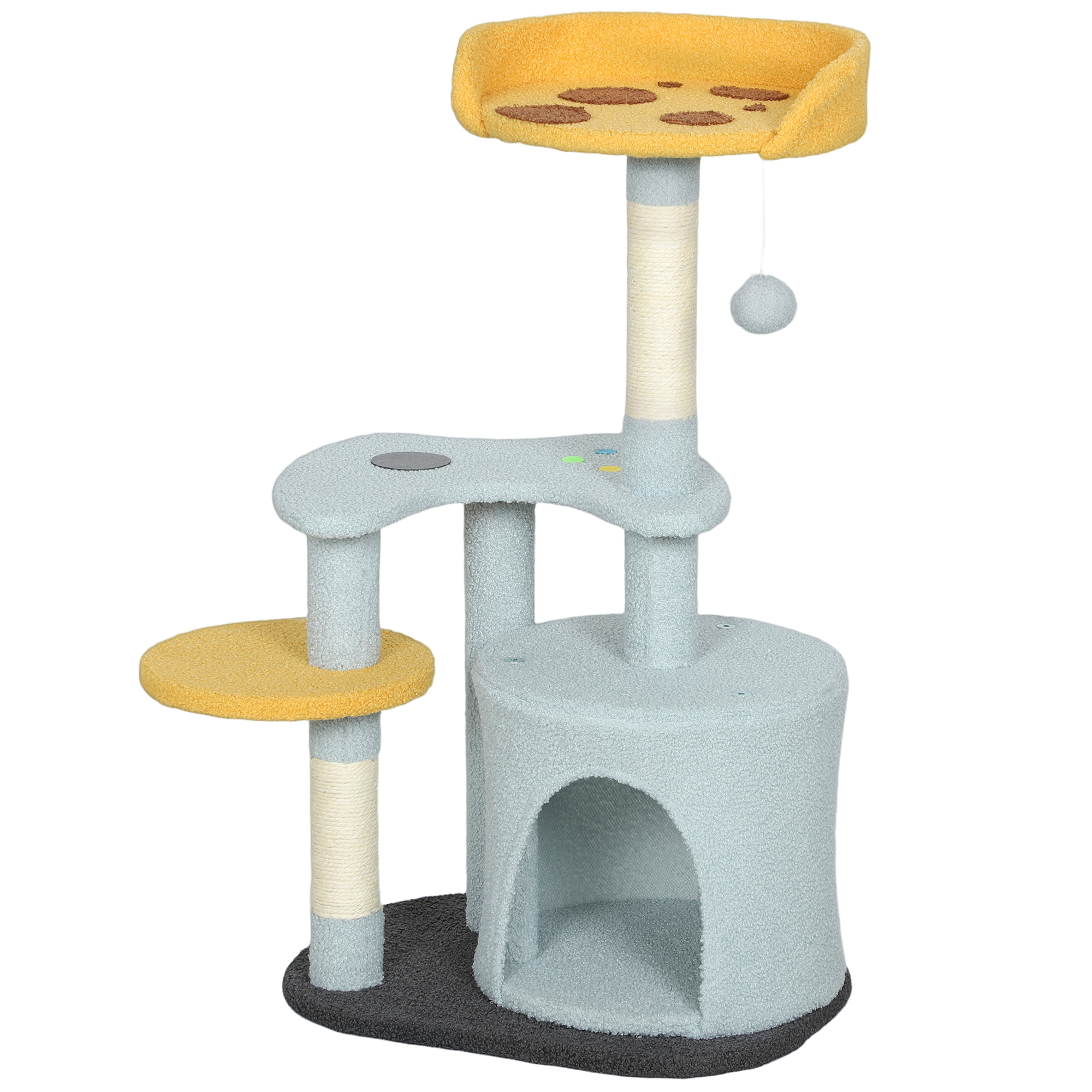 CoSoTower Cat Tree for Indoor Cats, 31.5 inch Cat Tower with Plush Perch, Platform, Condo, Scratching Post and Toy Ball, Blue