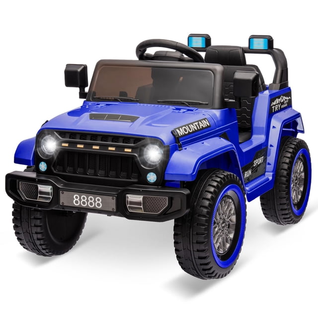 12V Kids Ride On Truck Car, Battery Powered Electric Vehicles with Remote Control, Spring Suspensions, 3 Speeds, LED Lights, Music, MP3, Ride On Toy Car for Children Toddles Boys Girls