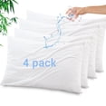 thumbnail image 1 of GOGREEN Bamboo Waterproof Pillow Protector, Breathable Pillow Cover, Cooling Pillow Case Protector with Zipper, Super Soft Pillow Case Cover with Zipper (4 Packs, Standard 20"x26", White), 1 of 12