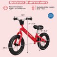 thumbnail image 3 of Costway 12 Inch Toddler Balance Bike No Pedal Training Bicycle with Inflatable Rubber Tires Red, 3 of 10