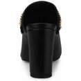 thumbnail image 3 of BLISSFUL STEP Women's Chain Slip on Block Heel Sandals Mules Black (Size 6), 3 of 6