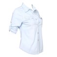 thumbnail image 4 of Chemisier en Denim pour Femmes, Printemps, Manches Longues, Coupe Ample Ajustée, Chemise, Hauts pour Femme, 4 of 7