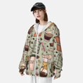 thumbnail image 3 of Vsdgher Machines à Café Macarons Imprimé Chocolat Sweat à Capuche Adulte pour Hommes Femmes, Manches Longues Protection Solaire Chemises de Pêche pour Course Athlétique Natation-Petit, 3 of 7
