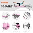 thumbnail image 4 of Soges Foldable Pilates Reformer Machine for Home Use, Portable Pilates Reformer Machine Equipment with Springs & colorful Elastic Cords,Pilates Equipment for All Level Users, Up to 330lbs, Pink, 4 of 9