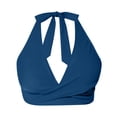 thumbnail image 3 of Women Push Up Bikini Top V Neck Full Coverage Swimsuit Top with Adjustable Straps and Buckle Closure, 3 of 4