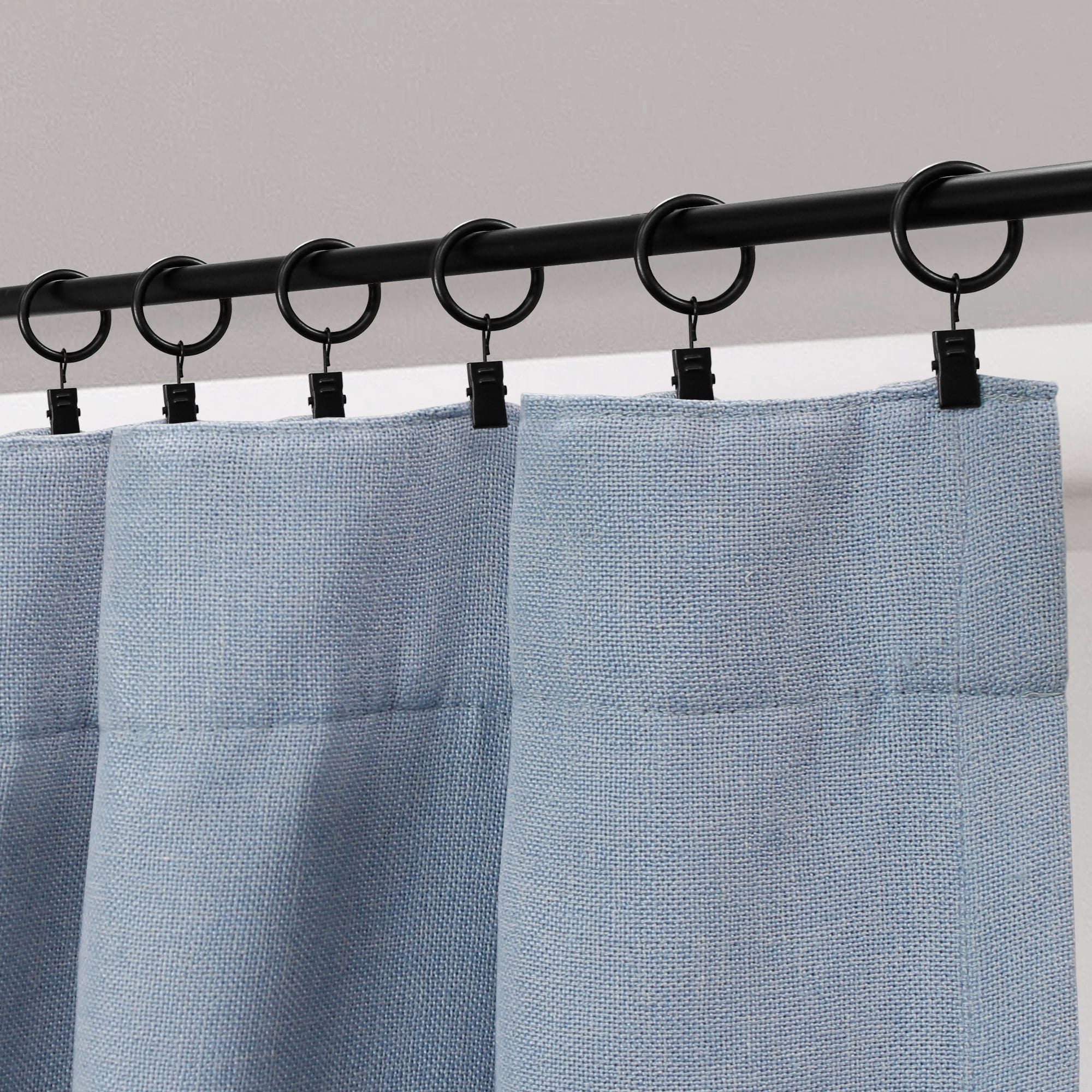 Anneaux avec pinces pour rideaux Noir mat 2,5 cm Mainstays (paquet de 7)