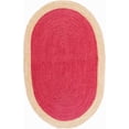 thumbnail image 2 of 2.3x4 Ft Oval Red Jute Area Rug, Hand-Woven, Reversible, Farmhouse Boho Style, Durable & Pet-Friendly Rug for Living Room, Dining Room, and Bedroom, 2 of 5