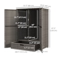 thumbnail image 3 of Outsunny Wicker Outdoor Storage Cabinet, Pool Towel Storage Cabinet, Grey, 3 of 10