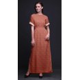 thumbnail image 2 of Bimba Robe Longue Maxi en Rayonne à Imprimé Feuilles de Thé pour Femmes avec Fente Latérale-Petit, 2 of 6