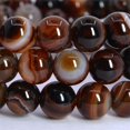 thumbnail image 2 of Bracelet Extensible en Perles Rondes 8 mm en Agate Rêve Brune Pierre Précieuse 7 Pouces, 2 of 2