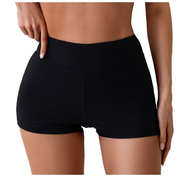 adviicd High Waisted Cheeky Bikini Bottoms Women's High Waisted Bikini Bottom - High Cut Cheeky Bottoms for Beach, Swimming Pool(Black,S)