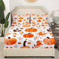 thumbnail image 2 of YST Drap-Housse Citrouille d'Automne Format Simple, Ensemble de Literie Récolte d'Automne pour Enfants Garçons Filles Joyeuse Action de Grâce Draps de Lit Feuilles d'Érable Rustiques Draps avec 1 Taie d'Oreiller, 2 of 5