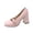 Pink, variant on Womens Mary Jane Shoes Bow Vintage Square Toe Dress Shoes Chunky Mid Heel Oxford Shoes Slip on Pumps White