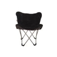 thumbnail image 1 of Chaise pliante papillon Mainstays en tissu micro-suède, noire, 1 of 5