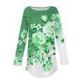thumbnail image 4 of DPTALR Womens Round Neck Printing Fall Blouses Smocked Long Sleeve Shirts Tops, 4 of 5