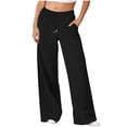 thumbnail image 2 of Diufon Wide Leg Sweatpants Women High Waisted Drawstring Baggy Pants Workout Athletic Joggers with Pockets, 2 of 7