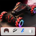thumbnail image 4 of SIYTUAU Red 2 4G Rc Stunt Car With Light Spray Transforming Vehicle Plastic Rechargeable Remote Control Off Road Car For Boys Kids Gift Red Car Red, 4 of 9