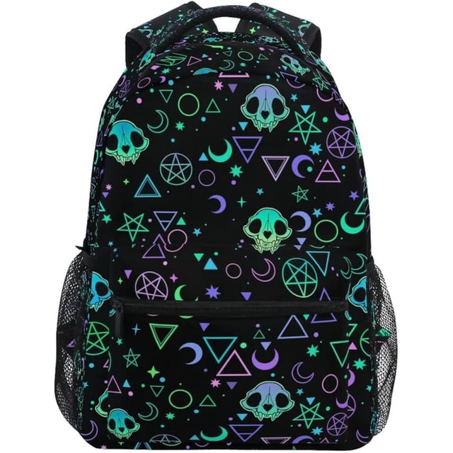 School Backpack Magic Skulls College Knapsack Laptop Rucksack Business Travel Computer Bookbags for Adult Teen One Size