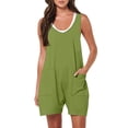 thumbnail image 1 of Timegard Rompers for Women Scoop Neck Shorts Sleeveless Jumpsuit with Pockets Beach Vacation Outfits, 1 of 7