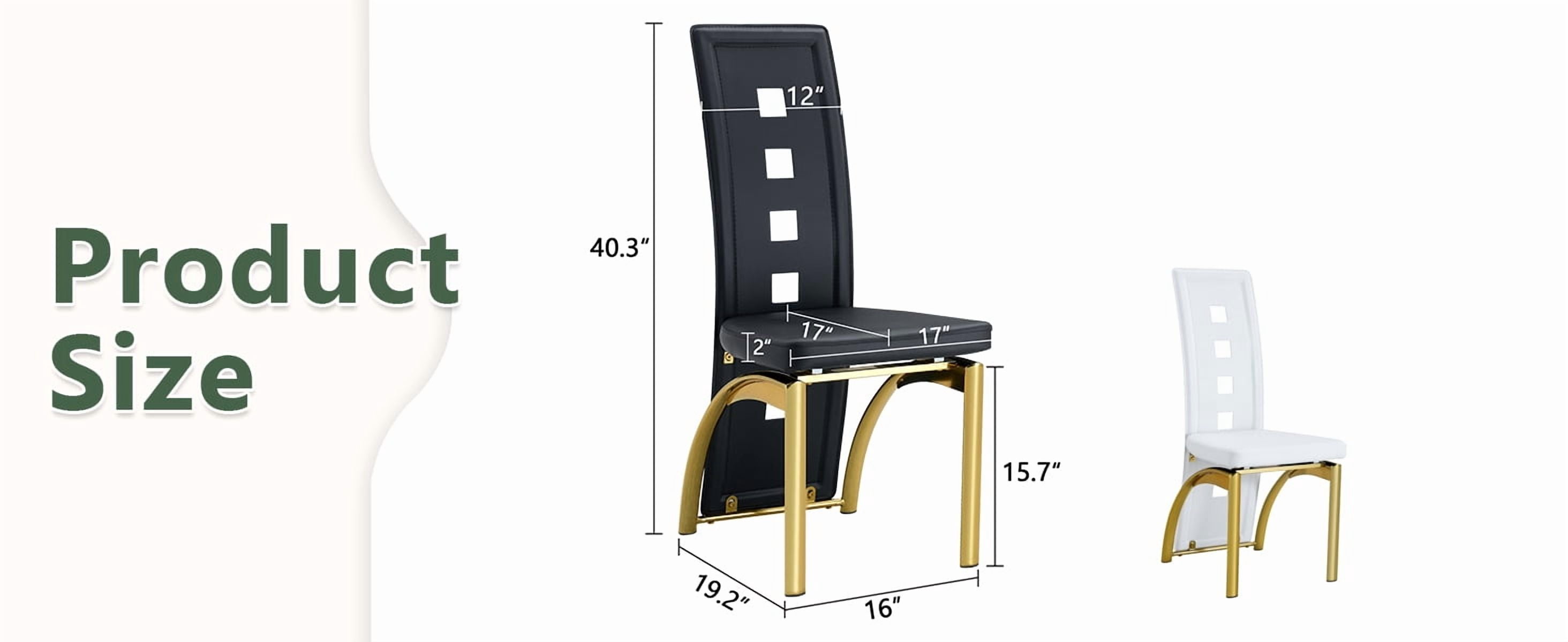 Noble House Modern Minimalist 4-Piece Dining Chair Set - Black Saddleback