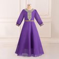 thumbnail image 2 of MKOSPLRT Abaya à Manches Longues pour Filles 8-14 Ans Musulmanes Islamiques Robes Enfants Tunique Florale Brodée Imprimée Maxi Vêtements de Prière Robe, 2 of 10
